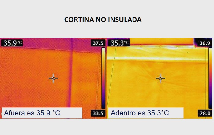 Cómo se observa en esta foto termográfica la temperatura externa es casi la misma que la interna.  