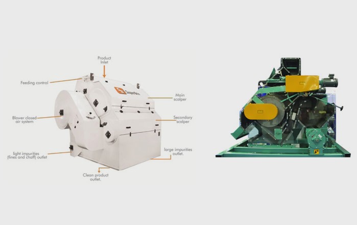 Prelimpieadora y Limpiadora Scalper de Superbrix y Carter Day de granos, con circuito abierto y circuito cerrado, para diferentes aplicaciones y capacidades de limpieza requerida